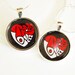 True Love, Wedding Wine Charms, Wine Charms, barware, wedding reception, black, red, silver plate (2381)