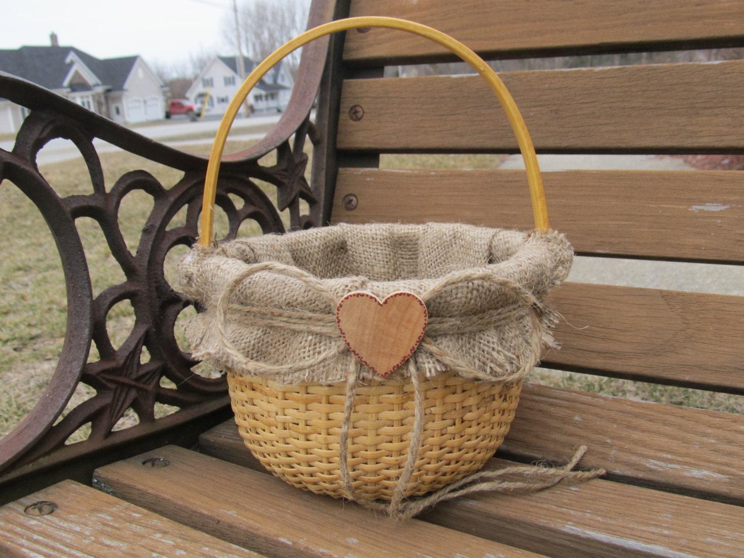 Personalized Rustic Country Flower Girl Basket For Your Wedding Day