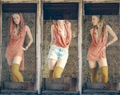 gypsy tudong. hooded cowl tunic. organic bamboo hemp blend. choose your hand dyed color. 'made to order'