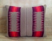 Wool Pillow - Pendleton Wool Fabric - Native Geometric Tribal Arrow - Chief Joseph