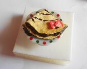 Nutella crepes ring - handmade miniature polymer clay food jewelry