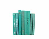 TEAL GREEN Decorative Books, Book COllection, Wedding Decor, Book Decor, Interior Design, Home Decor, turquoise aqua
