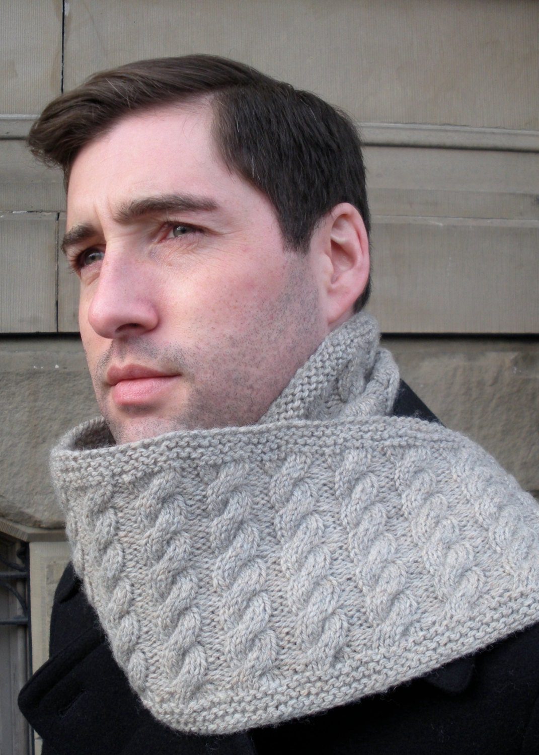 Cable Knit Scarf in Oatmeal