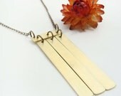 Rings of Saturn // Bar Necklace // Brass Pendant  //Minimal Modern