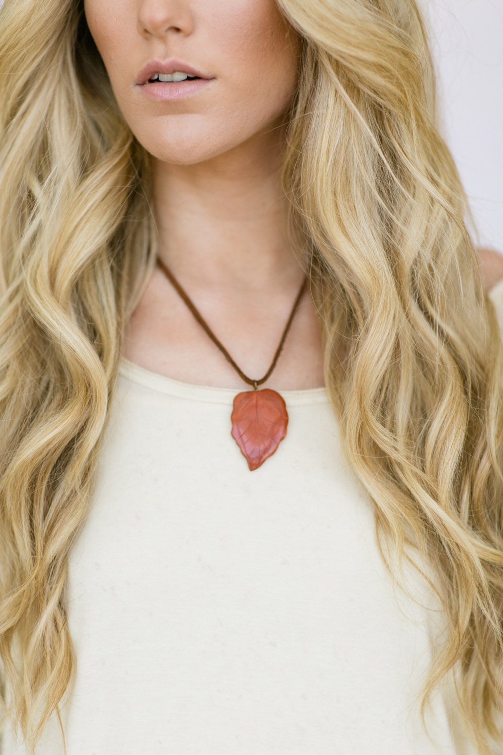 Vintage Leather Upcycled Necklace Boho Stone Arrow Charm on a Brown Leather Necklace Women's Fashion Stylish Bohemian Jewelry
