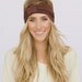 Mocha Turband Headband - Sparrow Headband in Brown Stretchy Jersey Hair Band Ruched with Fabric Wrap
