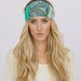 Bohemian Headband Wide Chiffon Aqua and Blue Paisley Headband Head Wrap Women's Fashion Hair Accessories Bohemian Hair Band