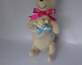 Kangaroo Plush Toy, Kangaroo Stuffed Animal, Stuffed Doll, Sock Monkey, Sock Toy