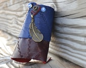 Ecofriendly Leather Cuff Bracelet - Leather Cuff Bracelet - Feather Leather Cuff