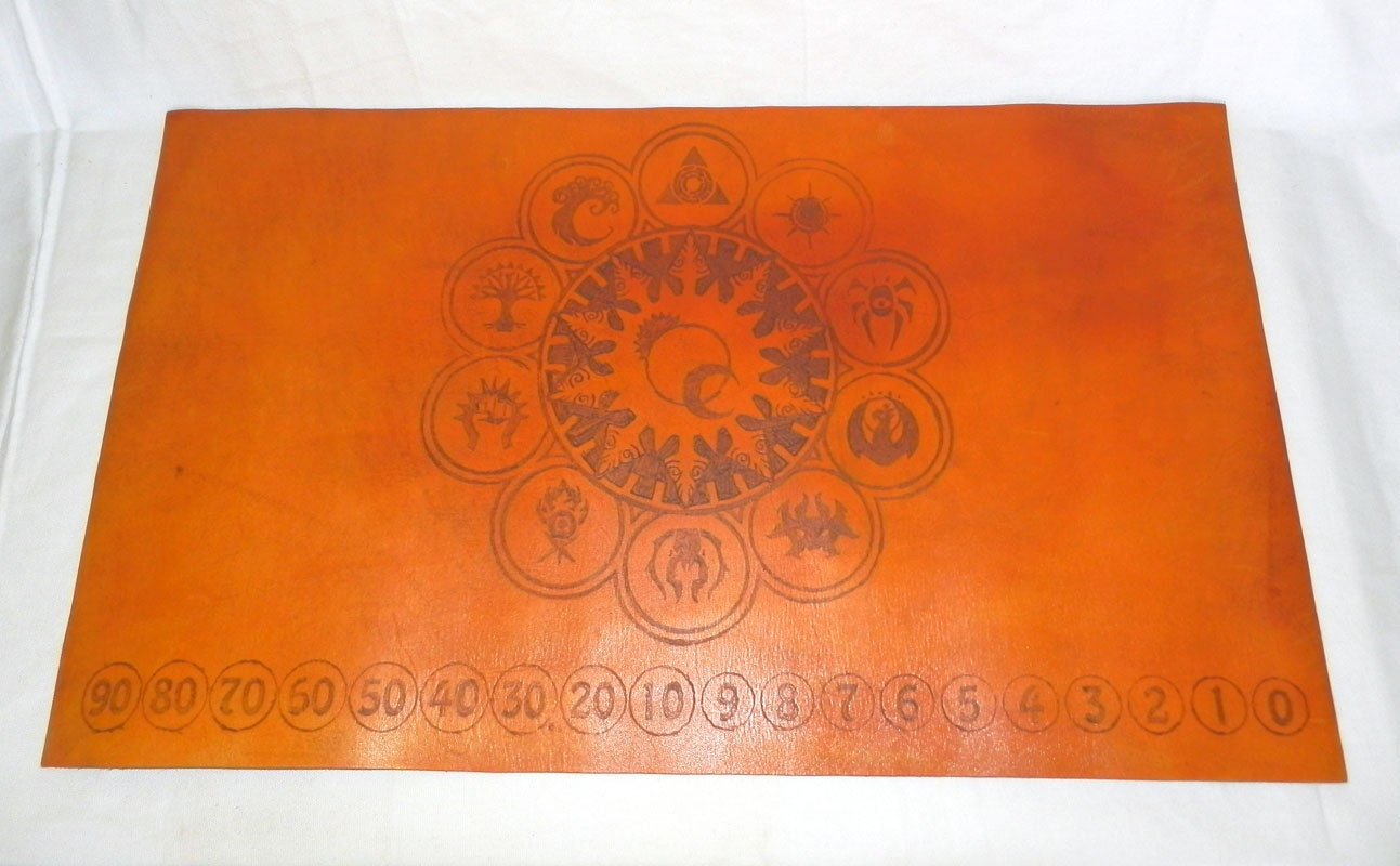 Leather Playmat for Magic the Gathering Tablet of the Guilds with Life Counter MTG