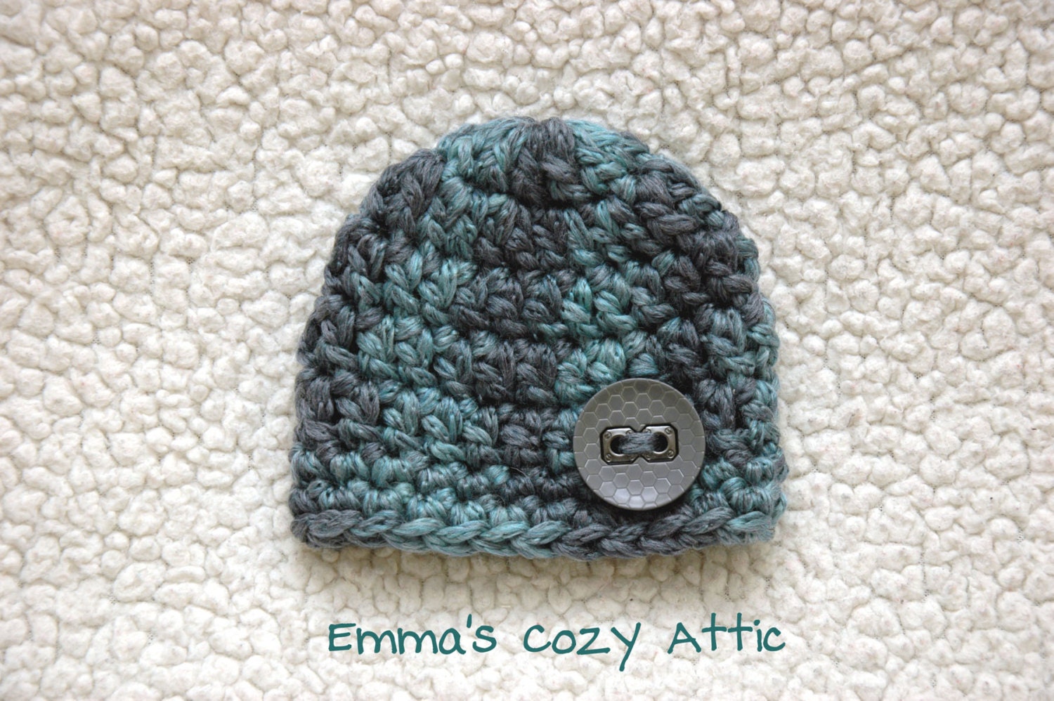 Newborn boy hat baby boy beanie boy photography prop blue aqua chunky wool infant boy hat crochet knit- READY TO SHIP