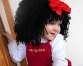 Halloween Costume Baby Hats Baby Wig Snow White Costume  Baby Costume Cabbage Patch Costume Doll Costume Black Hair Wig Witch Costume