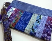Wristlet Clutch purse, iPad mini Kindle Fire HD Nook Color Case Cover, Pleated Purse Lavender Purple Patchwork Zipper Pouch