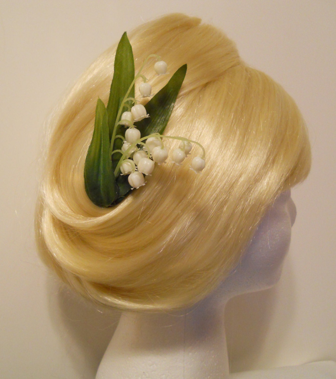 Lily of Valley Hair Clip, White & Green for Weddings, Bride, Bridesmaids, Flower Girl, Summer, Rave, Retro, Dance, Ballet, Garden, Party