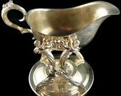 50% OFF FB Rogers Silver Plated Ornate Tilting Gravy Boat with Stand
