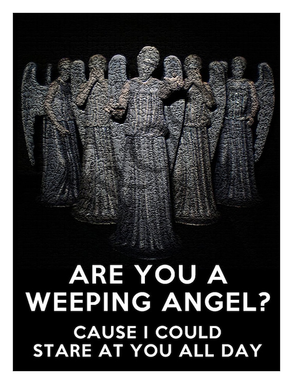 Doctor Who Weeping Angel Valentine's Day Custom Wine or Spirits Label or Digital File