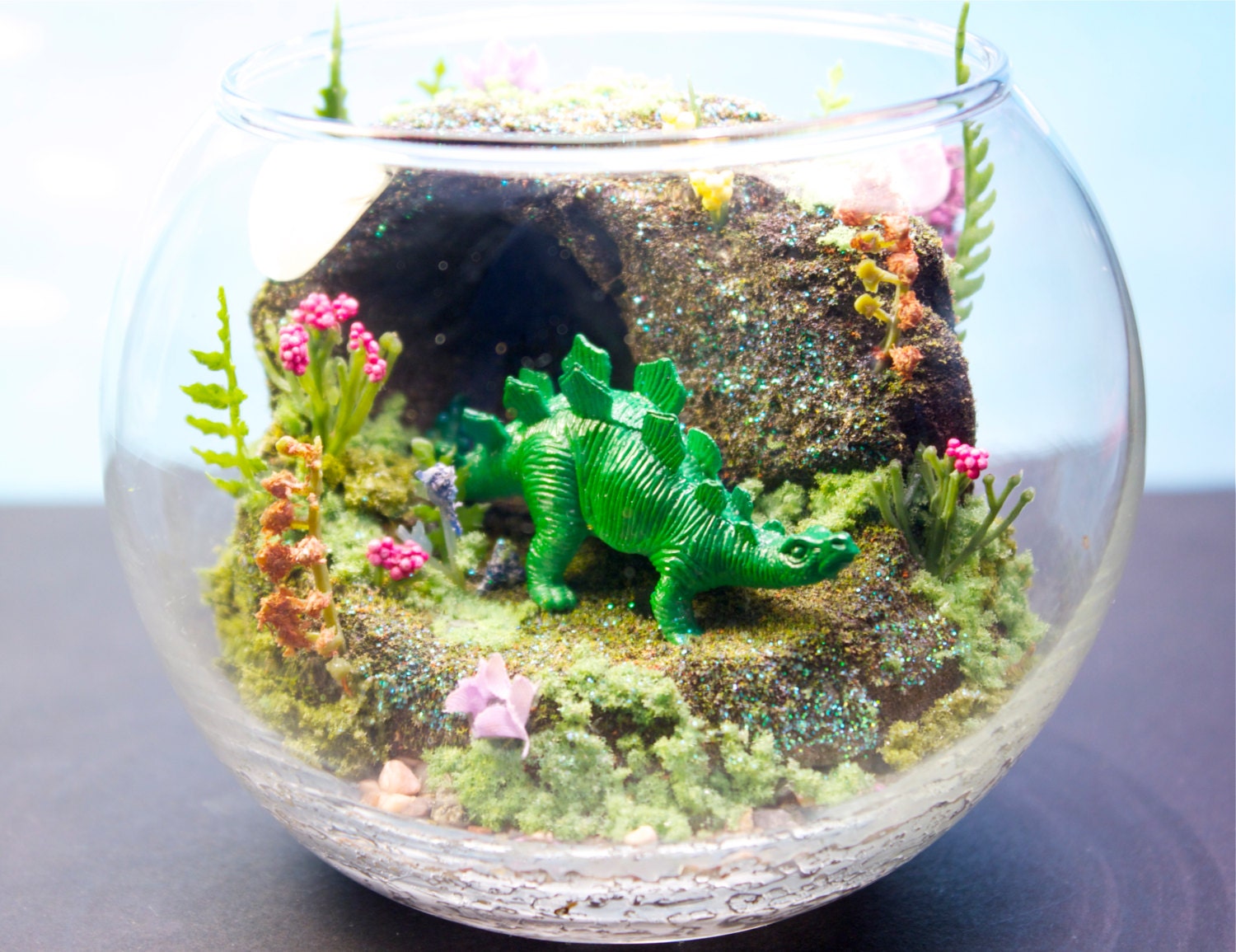 Baby Dinosaur - Mini Zen Garden - Terrarium / Diorama