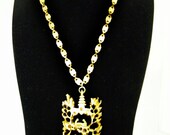 Rare Vintage Castlecliff Ancient Chinese Scenery Pendant Necklace