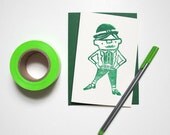 Mr. Leprechaun - card - GREEN individual St. Patrick's Day