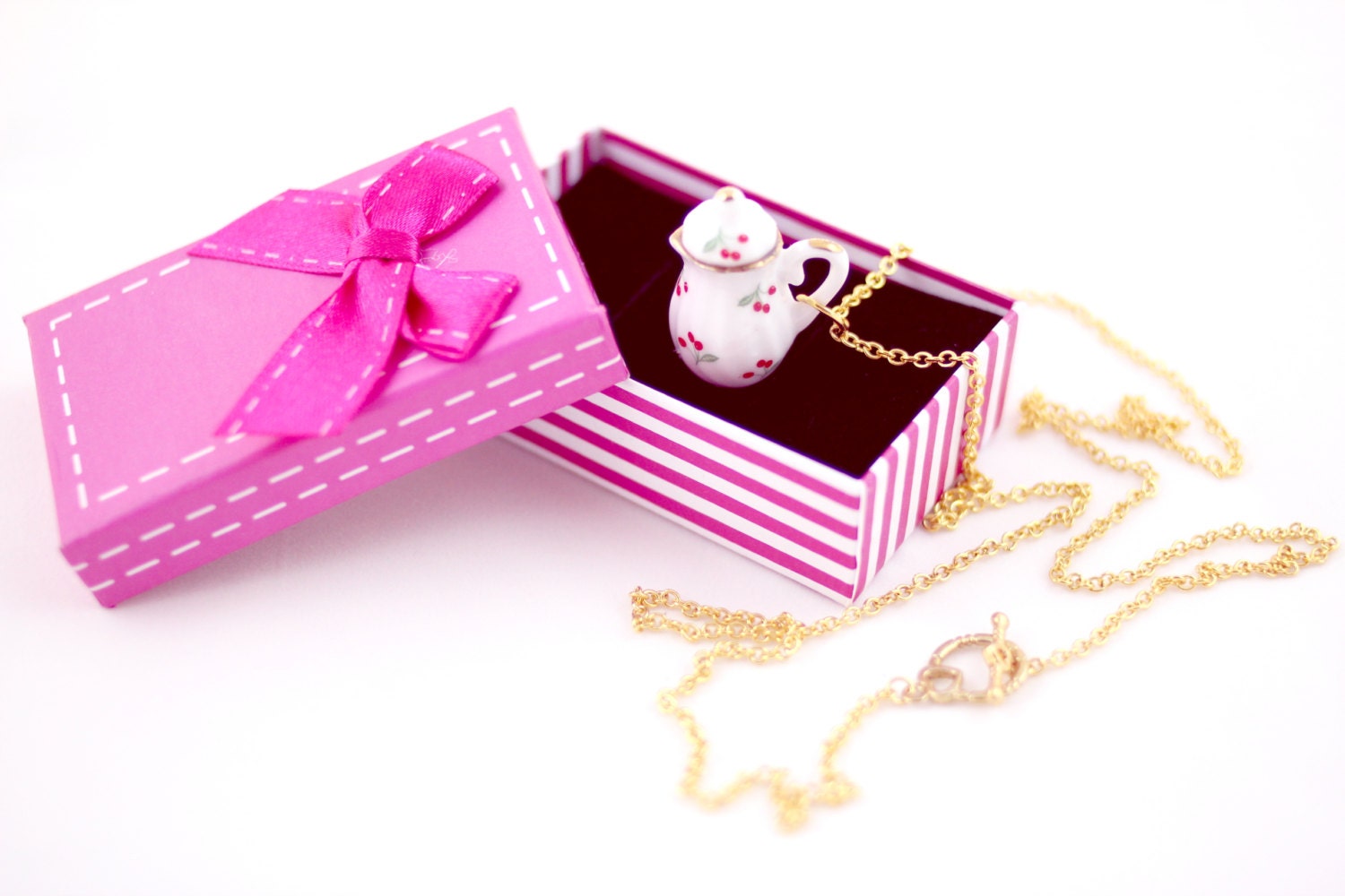 Porcelain Teapot Necklace (30")