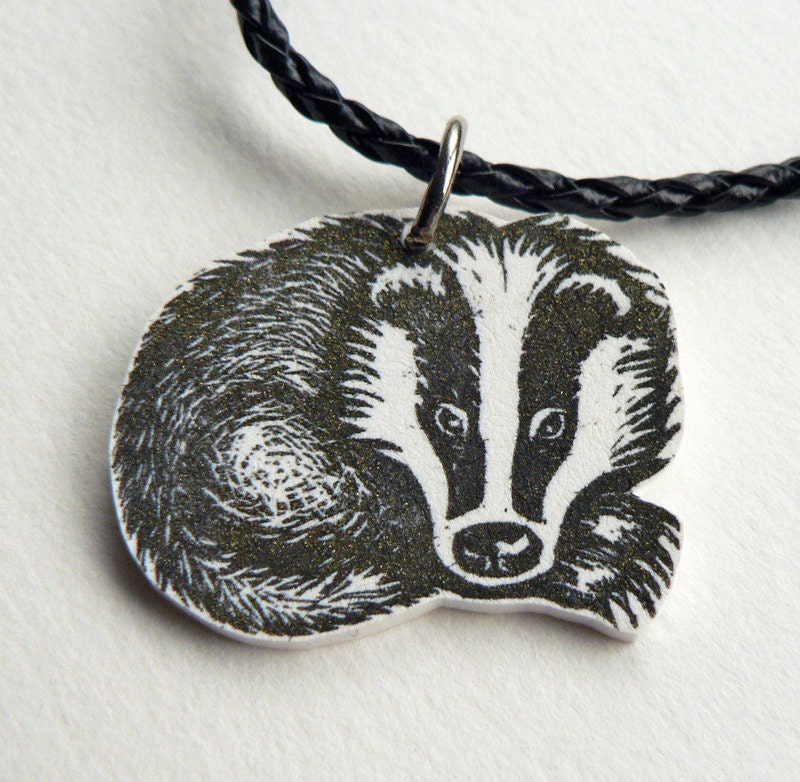 Badger Necklace - badger jewelry, European badger