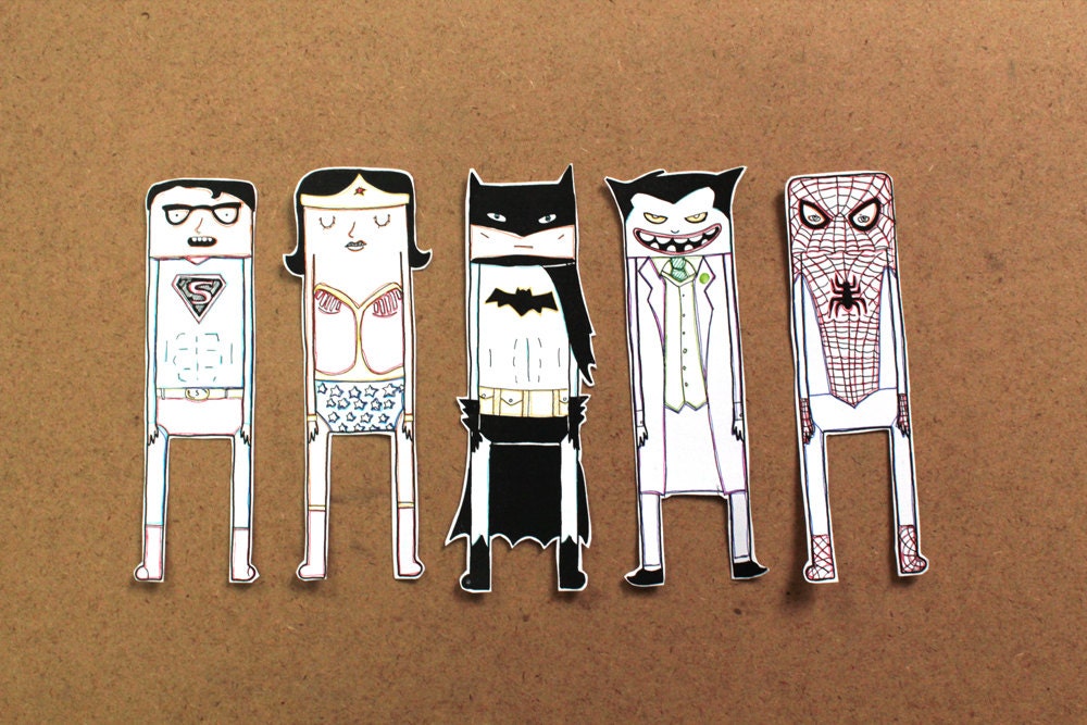 Superheroes' bookmarks