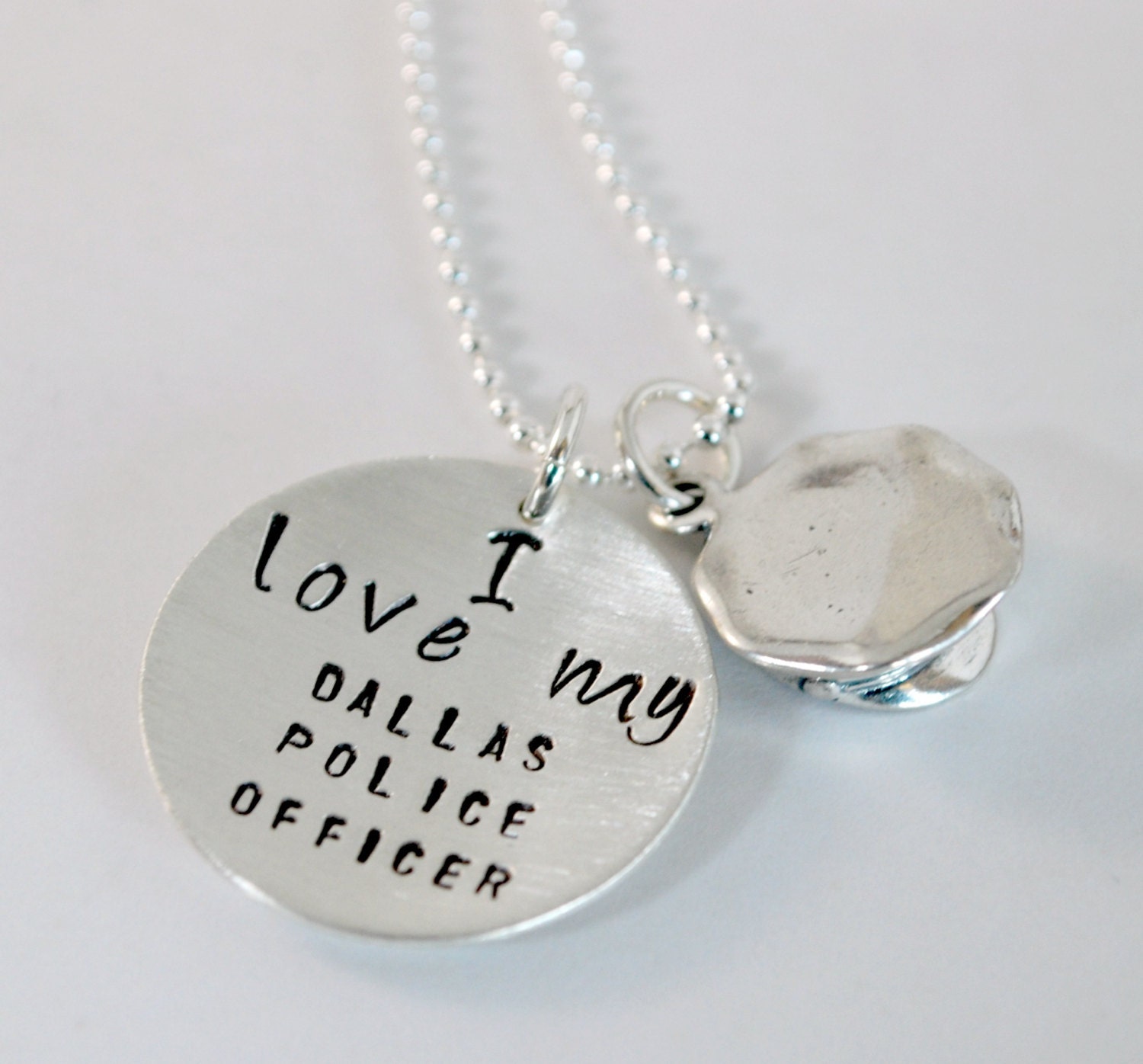 I Love My Firefighter Personalized Firefighter Jewelry Wife Necklace Womens Jewelry Hand Stamped Sterling Silver