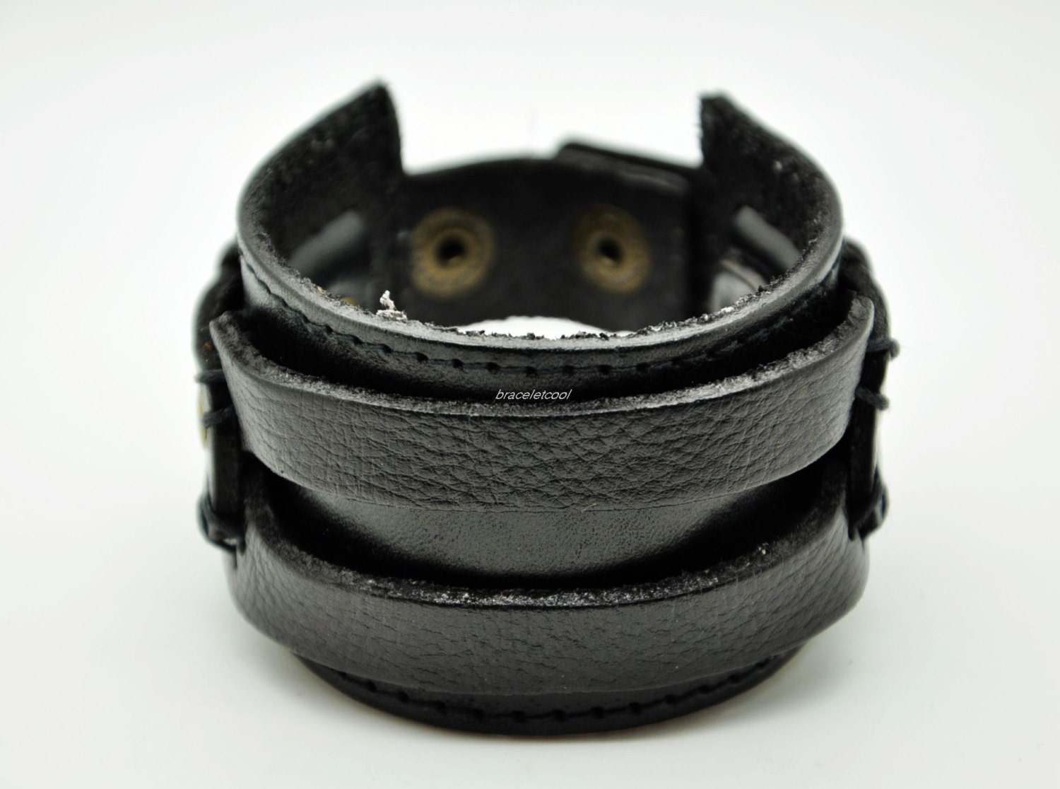 Soft Black Leather Women Leather Jewelry Bangle Cuff Bracelet Men Leather Bracelet  1533A