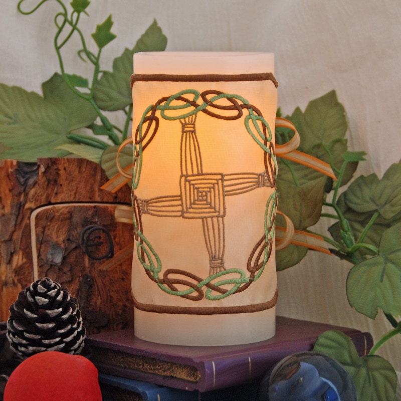 Celtic Knot Brigid's Cross Flameless Candle Wrap