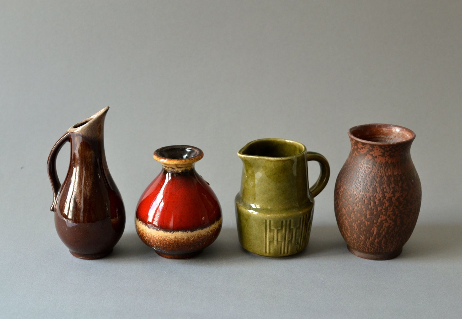 Vintage pottery west German Scheurich instant vases collection miniature 60s Modern Mid-Century