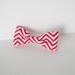 Adult - Red and White Chevron Clip on Bow Tie