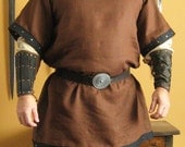 Medieval Celtic Viking Norman Shirt Mid-Arms Sleeves with Square Collar Deluxe