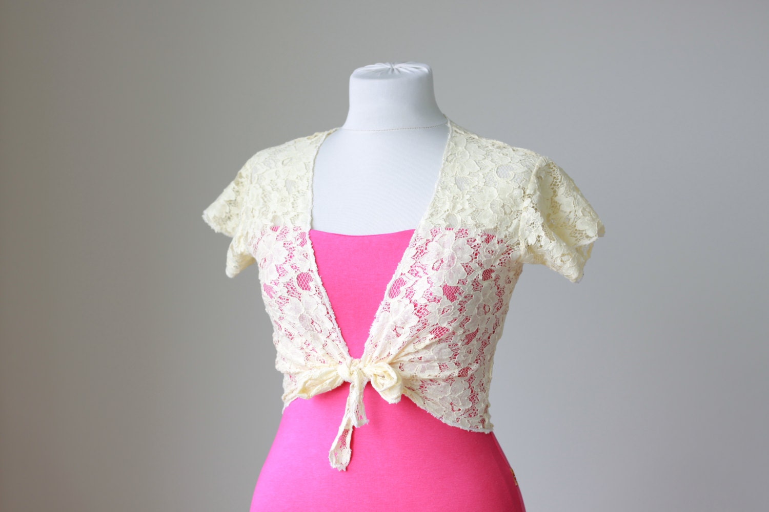 Bolero jacket for summer, women lace bolero, lace beach top, yellow lace cover up