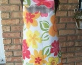 Bright Floral Mustache Apron