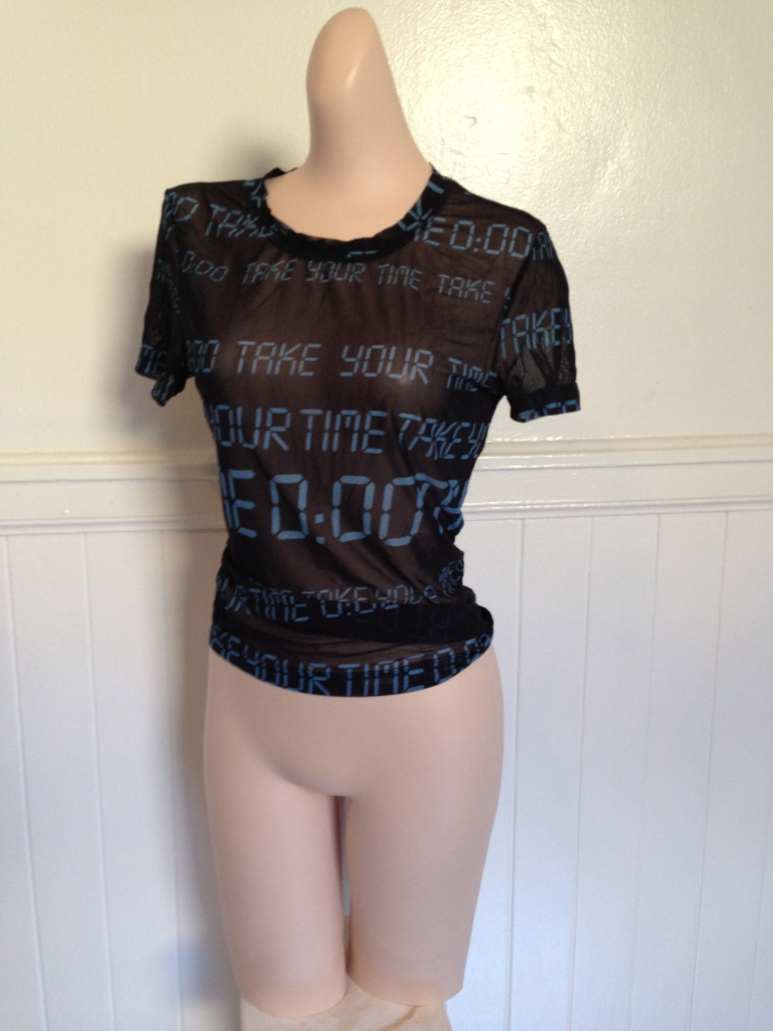 SALE: Moschini digital text sheer blouse- Take Your Time