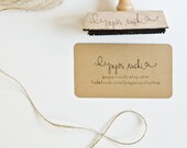 Business Card Stamp - Custom 2 3/4" Business Card or Etsy Shop Stamp for business cards and shop packaging