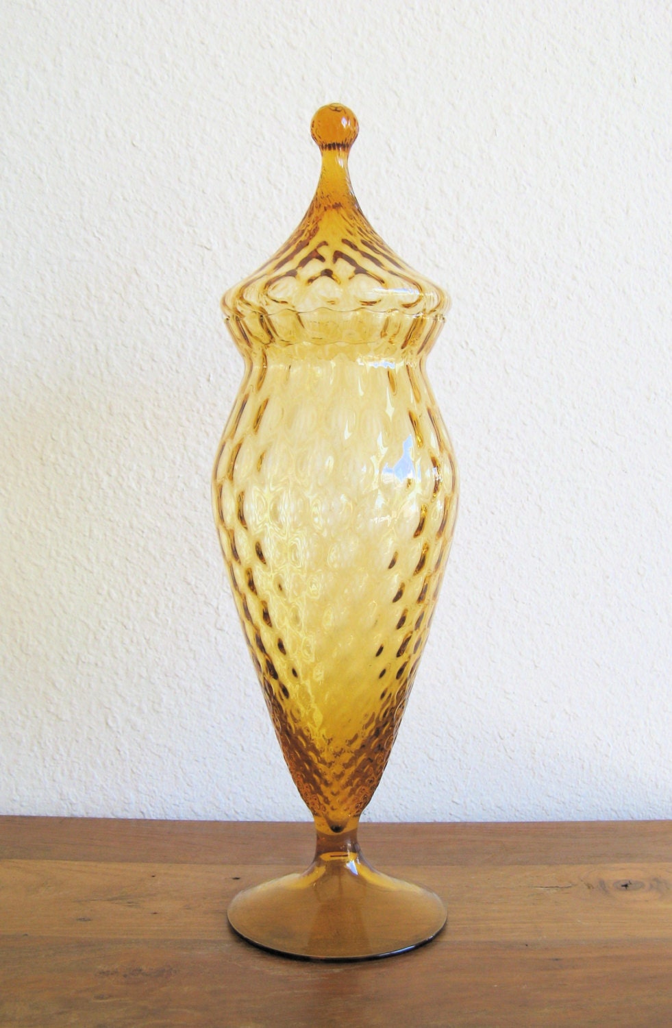Vintage Blown Glass Vessel with Circus Tent Lid