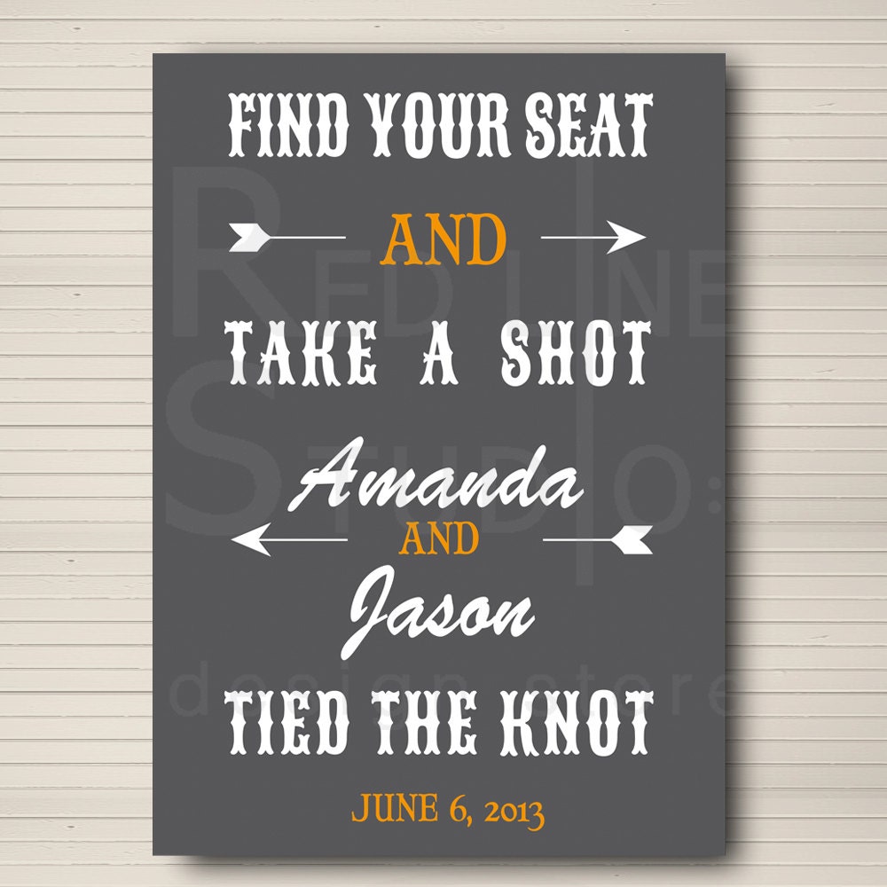 Wedding Reception sign - arrows - custom and pintable - digital file