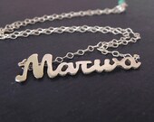 Handmade custom name necklace, handcut personalized sterling silver name