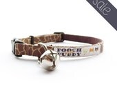 Giraffe Breakaway Cat Collar - giraffe cat collar, brown cat collar, animal print cat collar