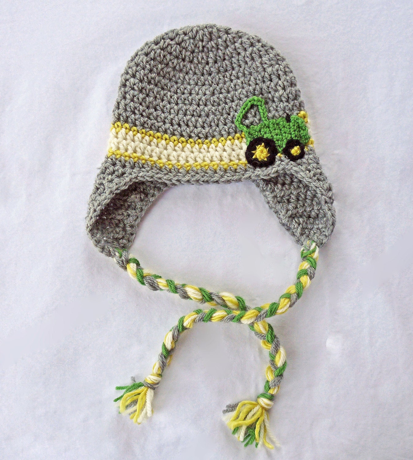 crochet tractor hat, baby boy hat, crochet hat