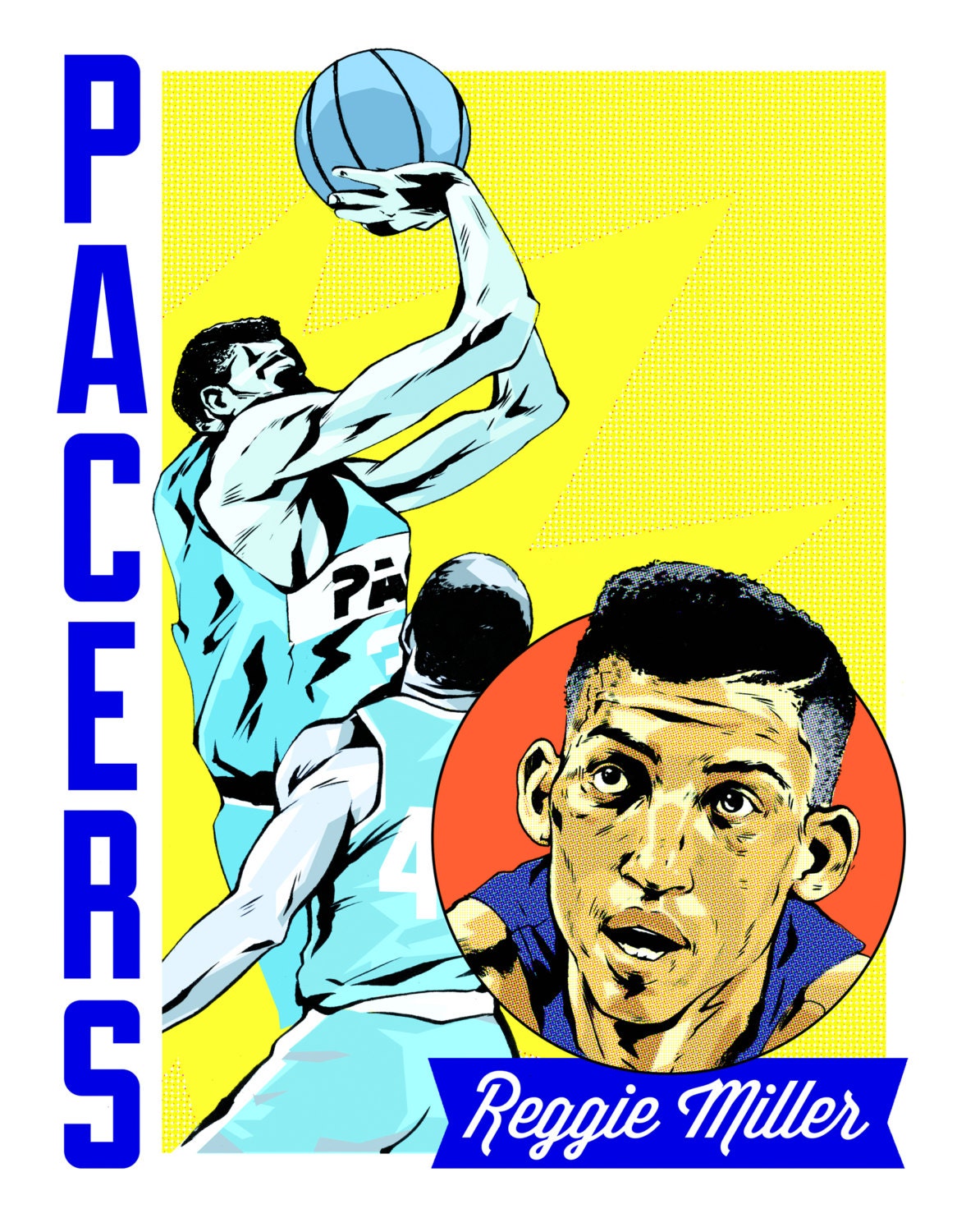 Reggie Miller Illustrated Art Print
