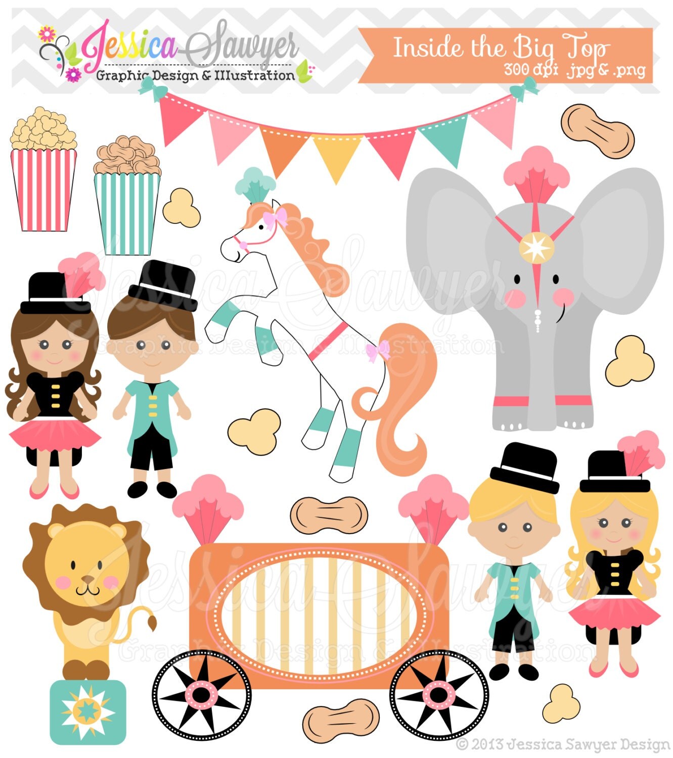 INSTANT DOWNLOAD, circus clipart, carnival clip art, for commercial use, invitations, party supplies Il_570xn