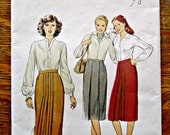Misses Pleated Straight Pencil Skirts Vintage Sewing Pattern Style 2877 Size 10