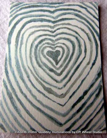 Valentines day card heart with Shakespeare quote aceo abstract