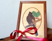 Vintage Hudson River Inlay Cardinal Bird Picture Designs by Nelson