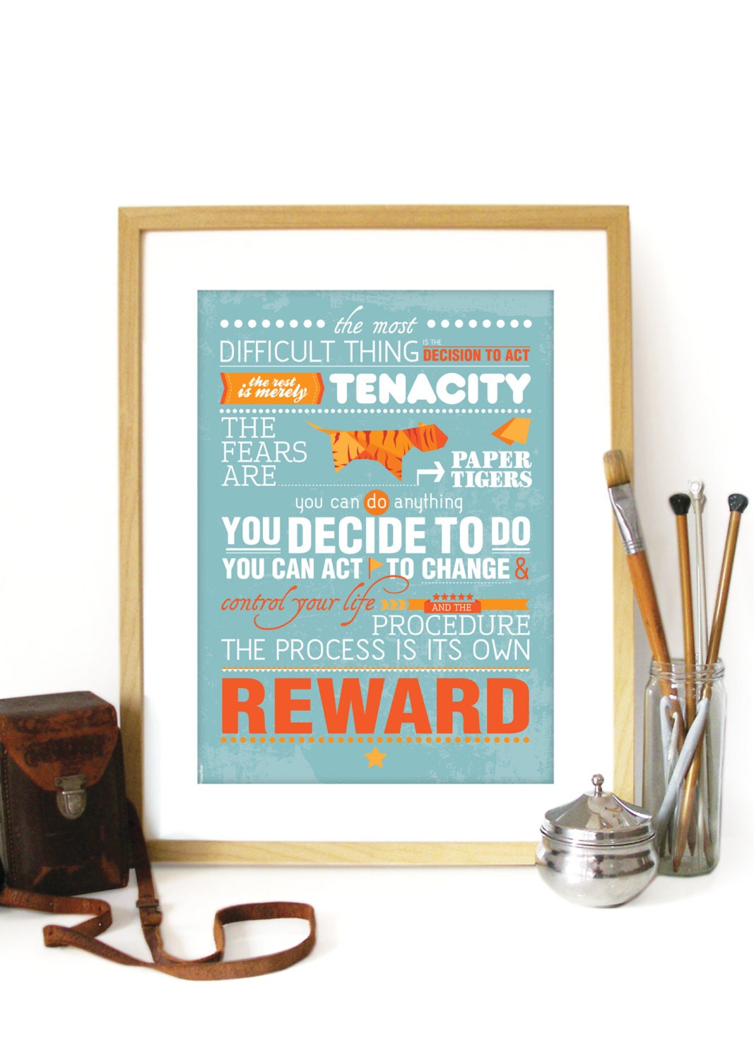 Amelia Earhart Quote Poster Art Print Typography SeaFoam Blue -Inspirational - Motivational Quote Amelia Earhart A3 Poster inspirational
