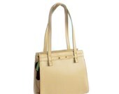 Retro Leather Purse, Nude Leather Purse, Classic Purse, Leather Shoulder Bag, Leather Tote Bag, 60s Satchel