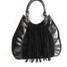 Sale Black Leather Bag, Leather Hobo Bag, Fringe Leather handbag, Saddle Purse, Black Satchel, Everyday Bag
