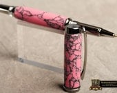 Pink Web Tru Stone Custom Roller Ball - Great Gift Pen For The Ladies